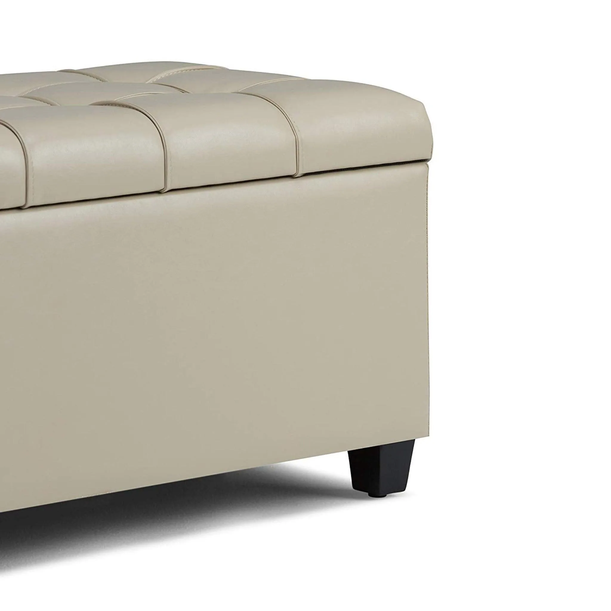 1 Seater Luper Tufted Storage Ottoman Pouffes with Storage Satin (Leatherette)