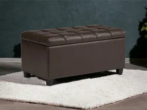 1 Seater Luper Tufted Storage Ottoman Pouffes with Storage Satin (Leatherette)