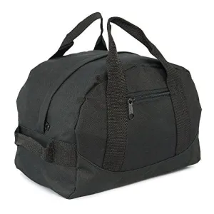 12" Mini Two Tone Duffle Bag (Black) Small