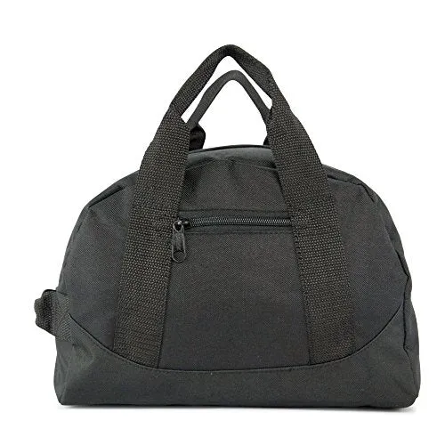 12" Mini Two Tone Duffle Bag (Black) Small