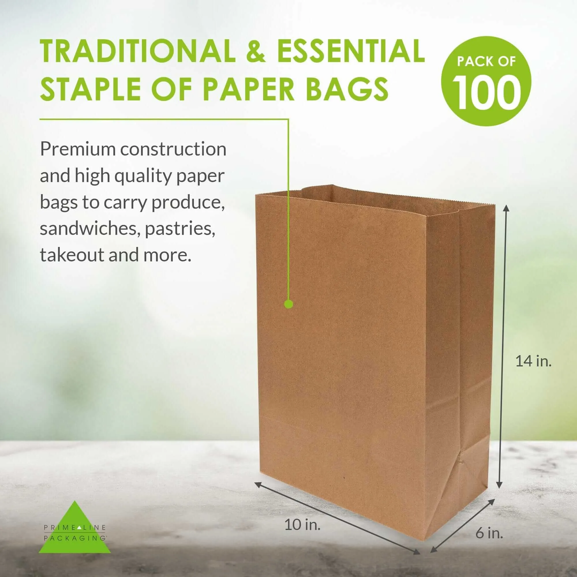 1/8 BBL SOS Small Paper Grocery Bags