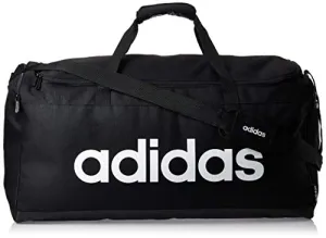 adidas Lin Duffle L Gym Bag - Black/Black/White, NS