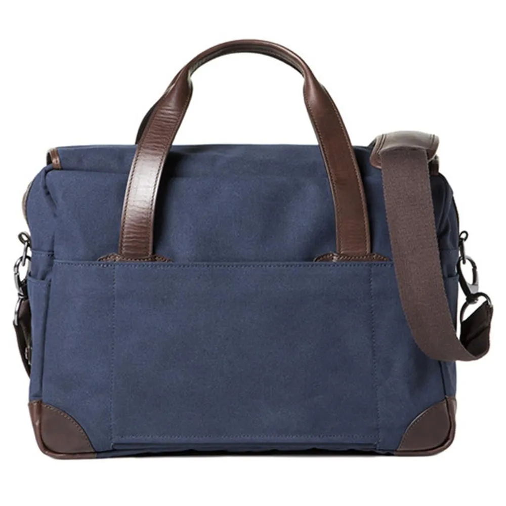 Barber Shop "Bob Cut" Medium Messenger Camera Bag (Canvas & Leather, Blue & Brown)