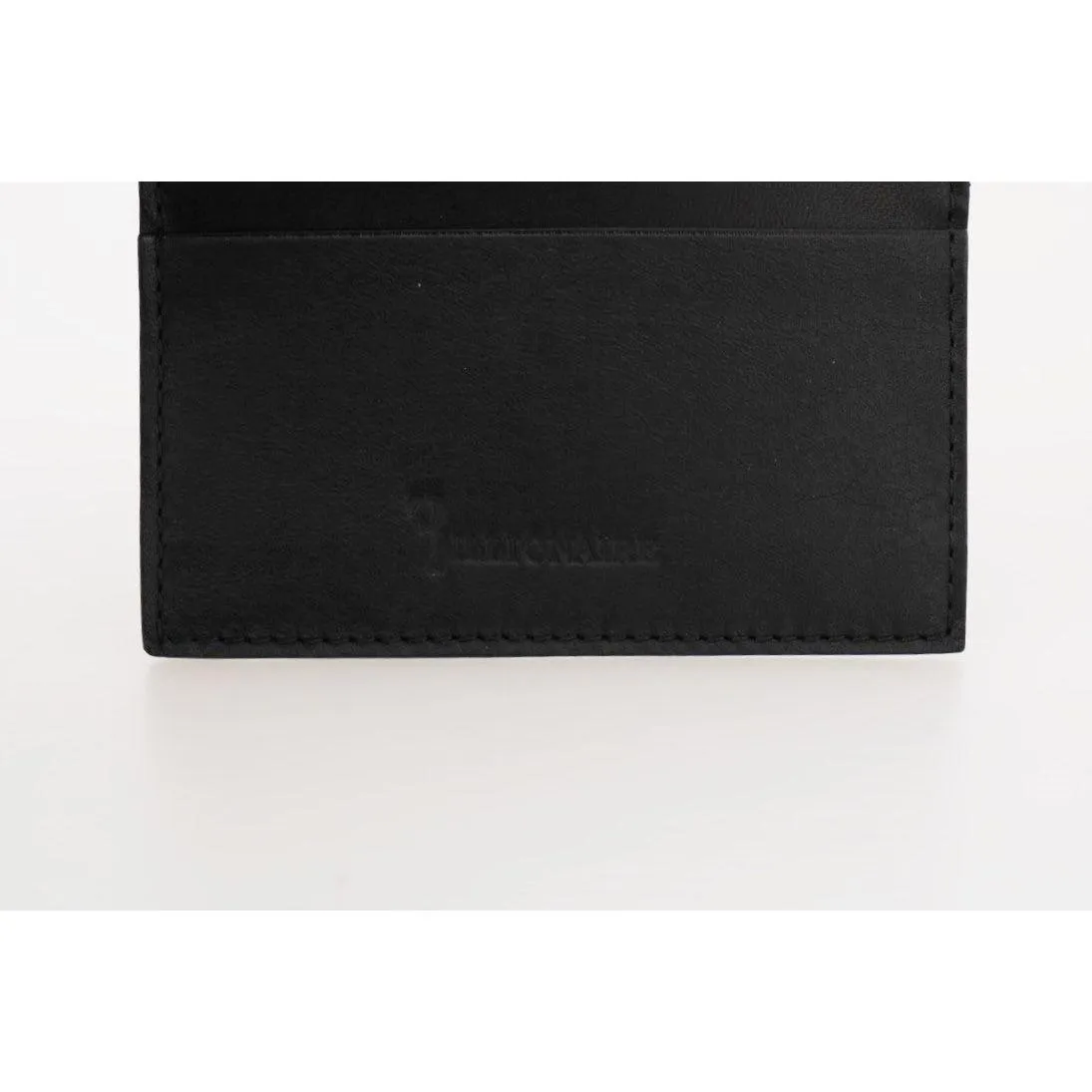 Billionaire Italian Couture Exquisite Black Leather Men's Wallet