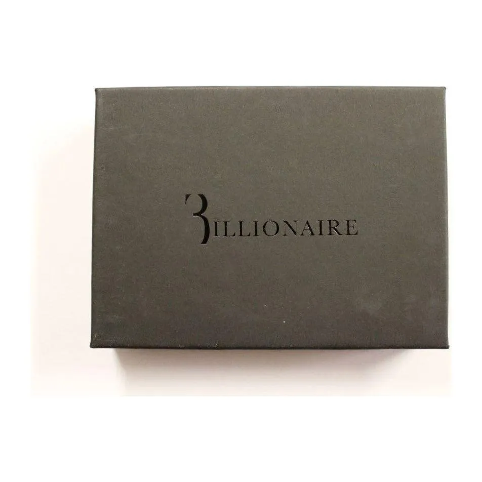 Billionaire Italian Couture Exquisite Black Leather Men's Wallet