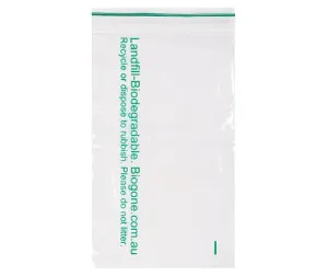 Biodegradable Zip Lock Bags 15 x 22.5cm Pack of 100