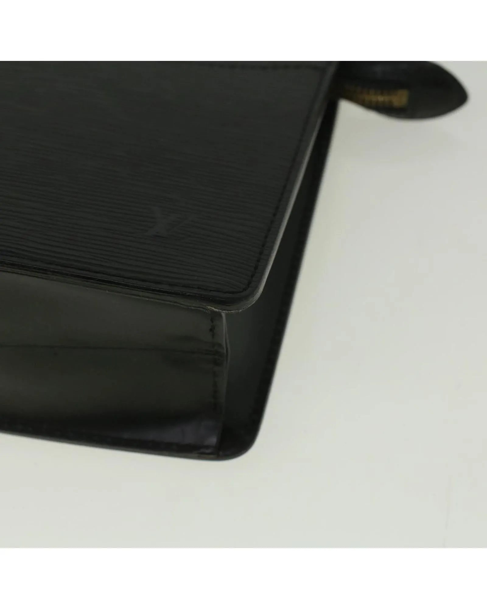 Black Epi Leather Clutch Bag with Authenticity Seal