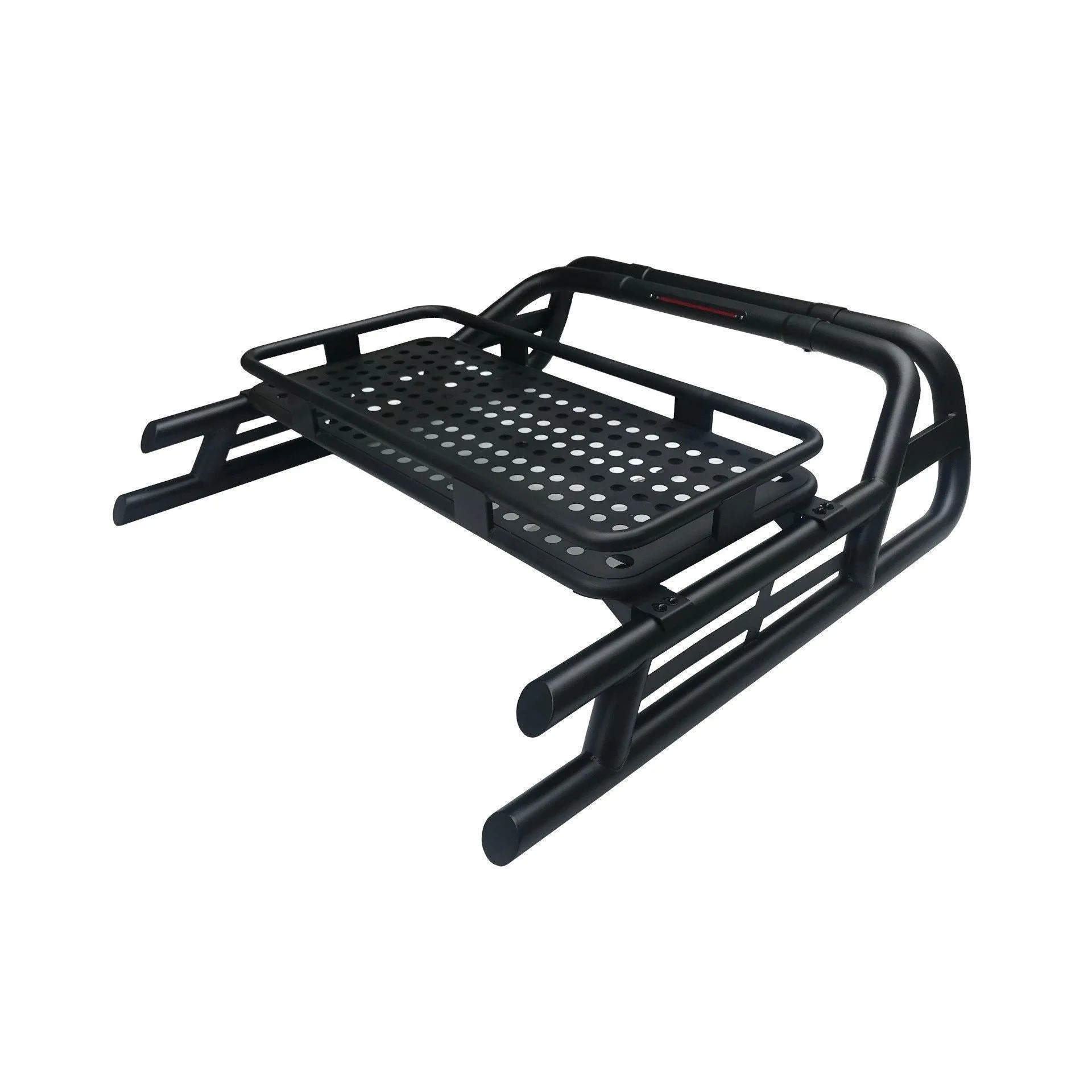 Black Long Arm Roll Sports Bar with Cargo Basket Rack for the Mercedes X-Class