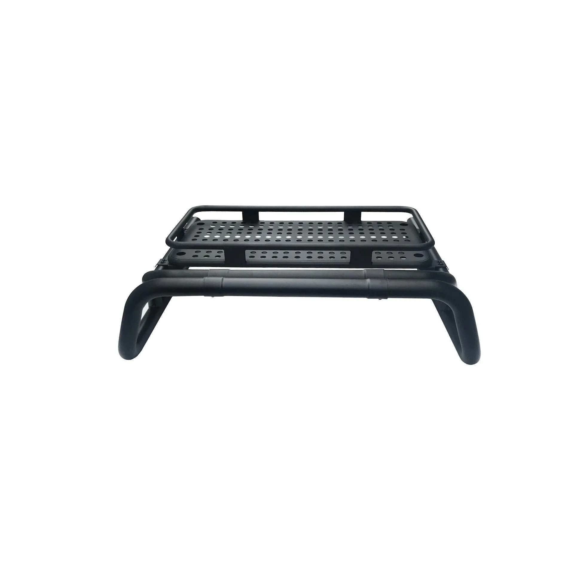 Black SUS201 Long Arm Roll Bar with Cargo Basket Rack for the Ford Ranger 2012 