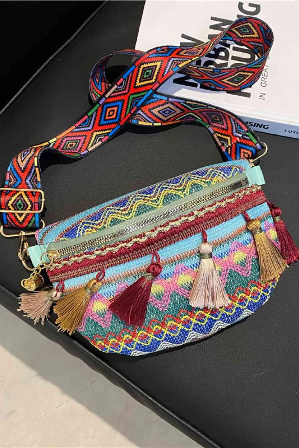 Bohemian Sling Bag with Tassels - SUPER CUTE!