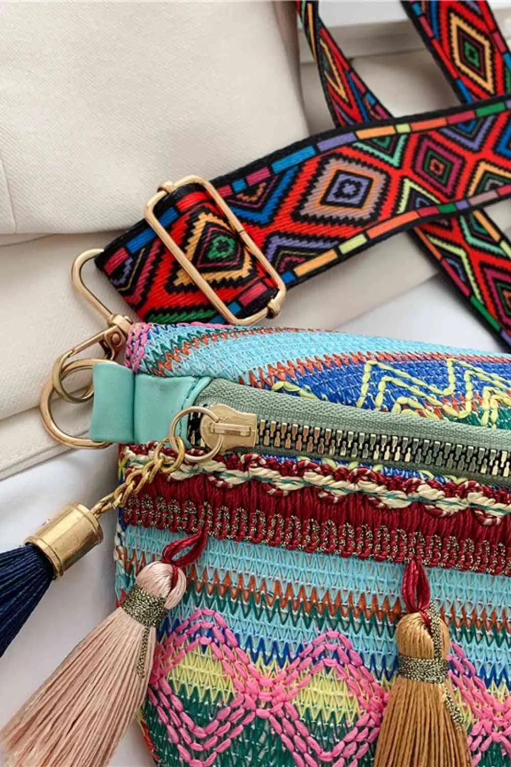 Bohemian Sling Bag with Tassels - SUPER CUTE!