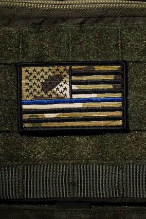 Dark Camo Thin Blue Line Patch