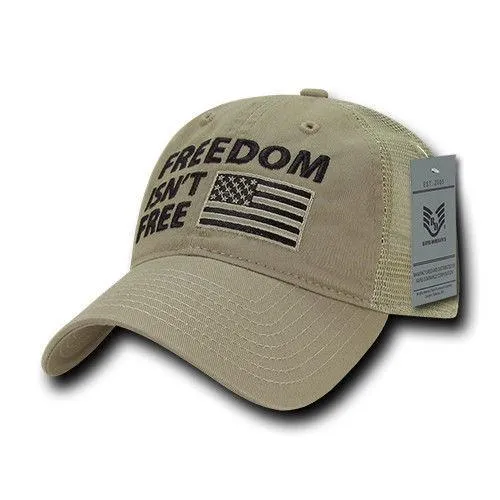 Freedom Is Not Free Patriotic USA Flag Trucker Cotton Baseball Caps Hats