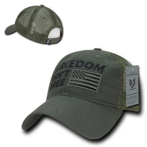 Freedom Is Not Free Patriotic USA Flag Trucker Cotton Baseball Caps Hats