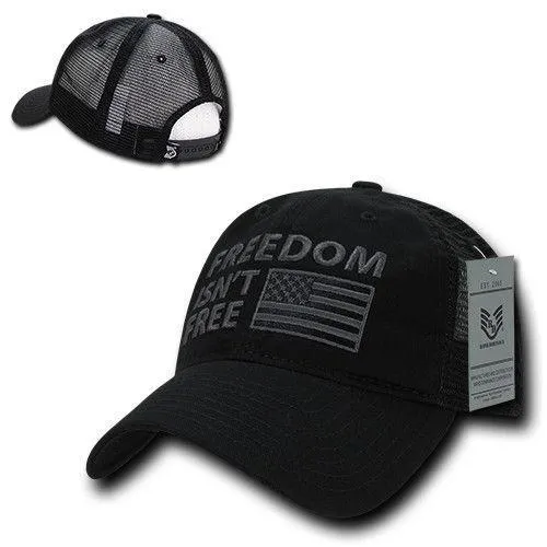 Freedom Is Not Free Patriotic USA Flag Trucker Cotton Baseball Caps Hats