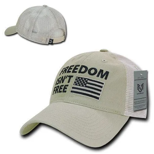 Freedom Is Not Free Patriotic USA Flag Trucker Cotton Baseball Caps Hats