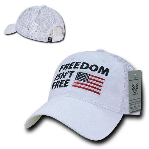 Freedom Is Not Free Patriotic USA Flag Trucker Cotton Baseball Caps Hats