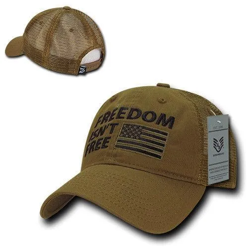 Freedom Is Not Free Patriotic USA Flag Trucker Cotton Baseball Caps Hats