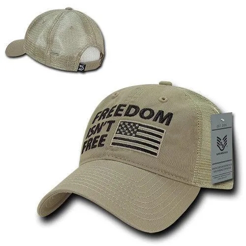 Freedom Is Not Free Patriotic USA Flag Trucker Cotton Baseball Caps Hats