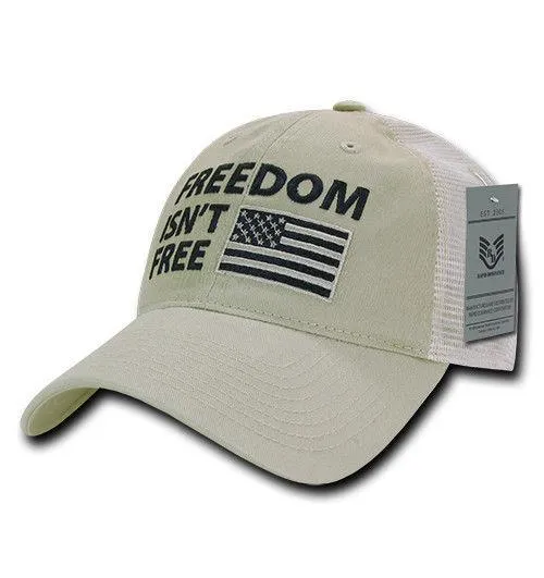 Freedom Is Not Free Patriotic USA Flag Trucker Cotton Baseball Caps Hats