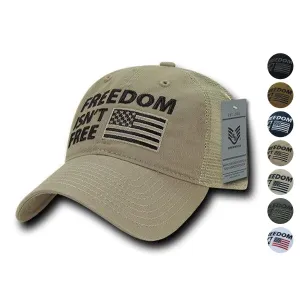 Freedom Is Not Free Patriotic USA Flag Trucker Cotton Baseball Caps Hats