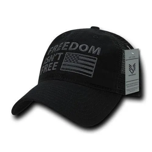 Freedom Is Not Free Patriotic USA Flag Trucker Cotton Baseball Caps Hats