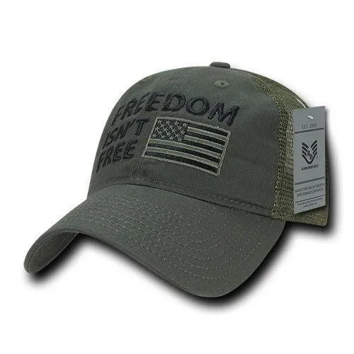 Freedom Is Not Free Patriotic USA Flag Trucker Cotton Baseball Caps Hats