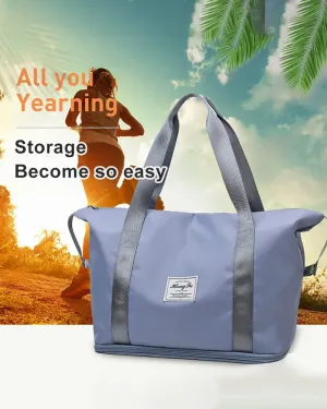 High-capacity double-layer wet separation travelling bag