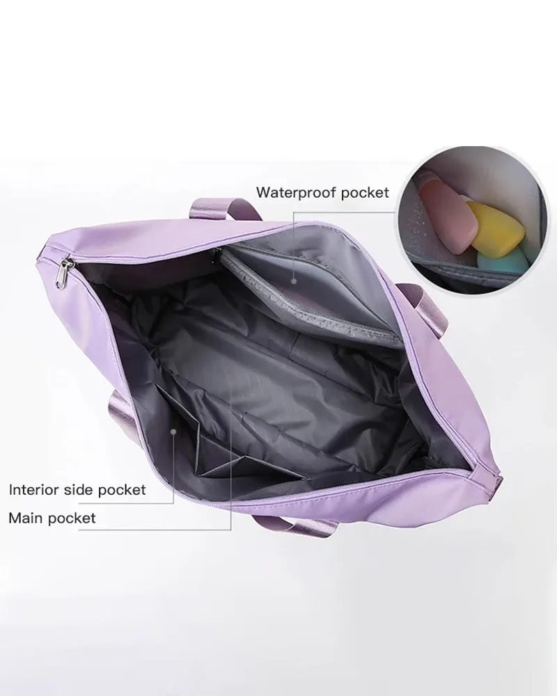 High-capacity double-layer wet separation travelling bag