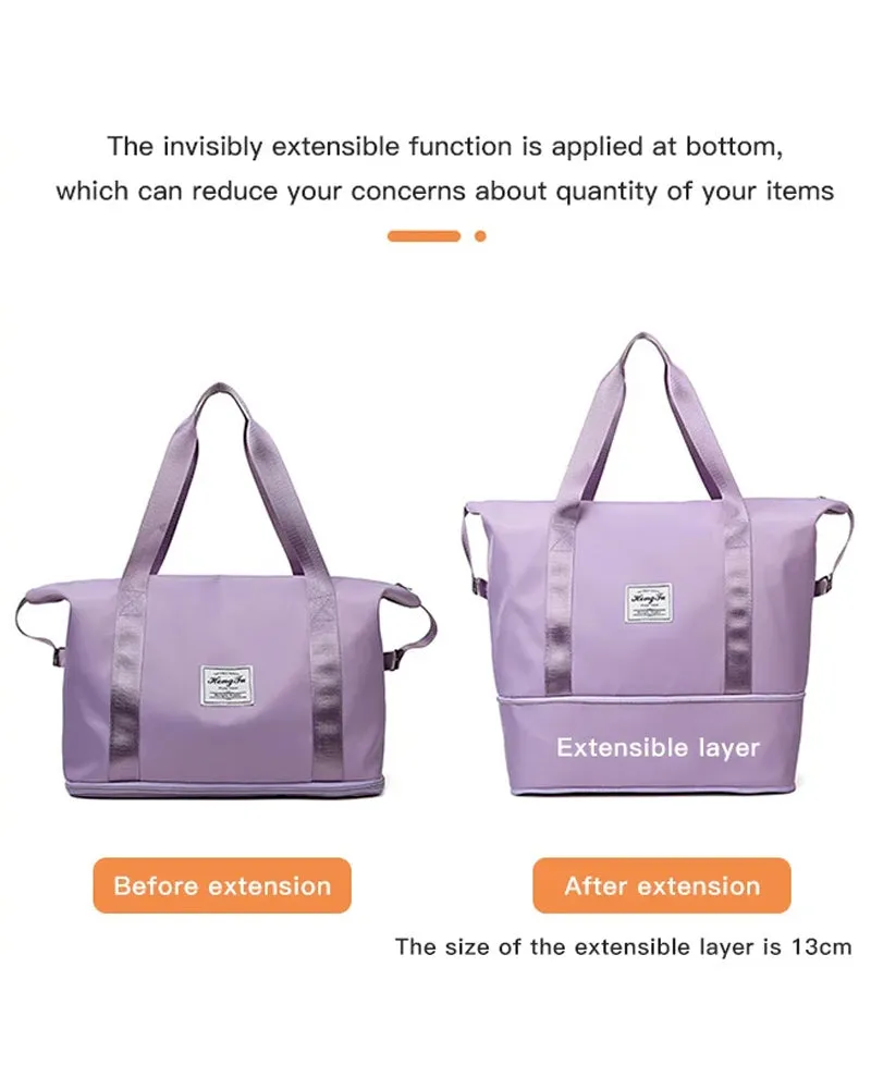 High-capacity double-layer wet separation travelling bag