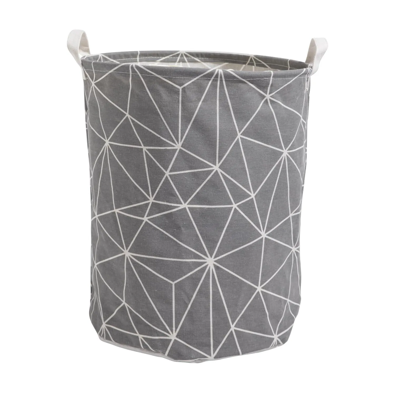 HOKIPO Folding Laundry Basket for Clothes - Large 43 LTR, Grey