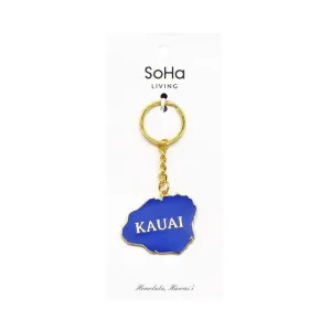 Kauai Island Enamel Keychain