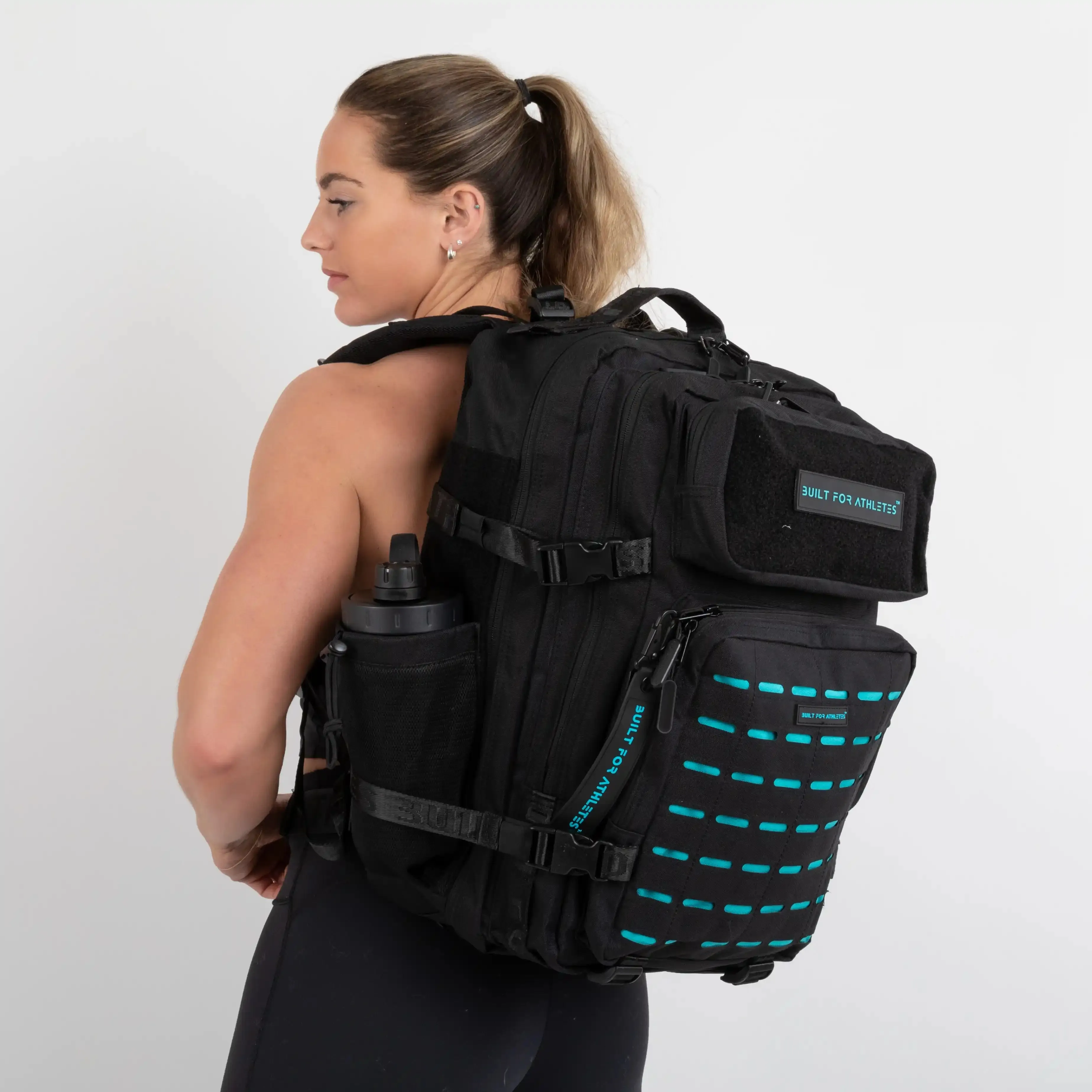 Large Black & Aqua Gym Backpack