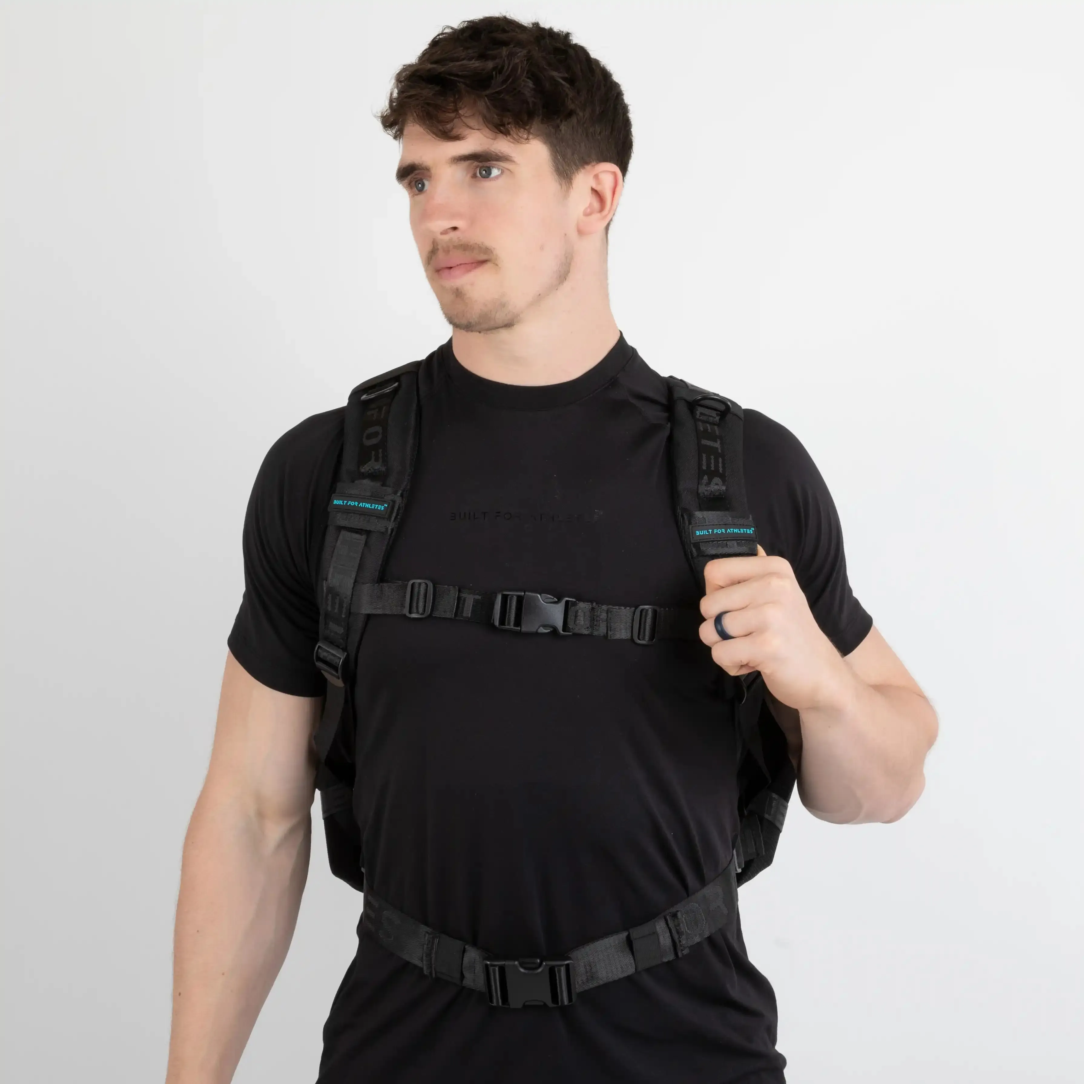 Large Black & Aqua Gym Backpack