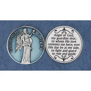 Light Blue Enameled Guardian Angel Token