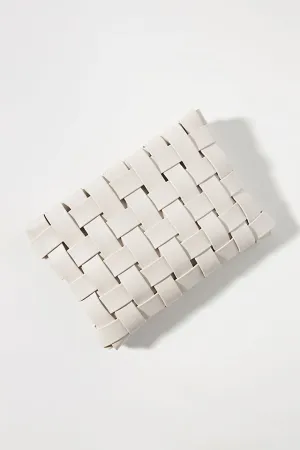 Lindy Anthropologie wicker clutch, white