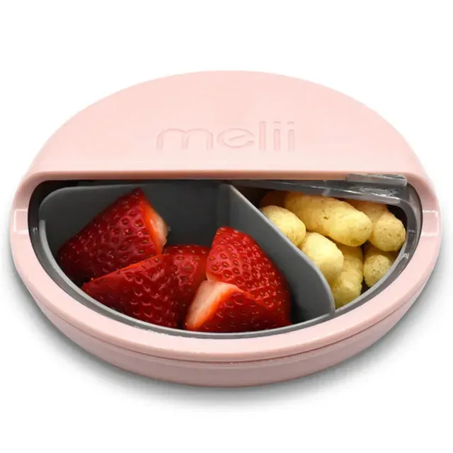 Melii Spin 3 Compartment Snack Container (Pink)