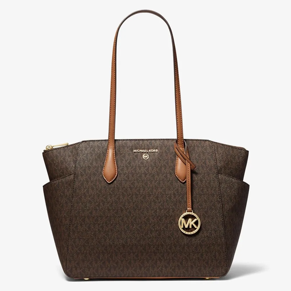 Michael Michael Kors Marilyn Medium Logo Tote Bag, Dark Brown