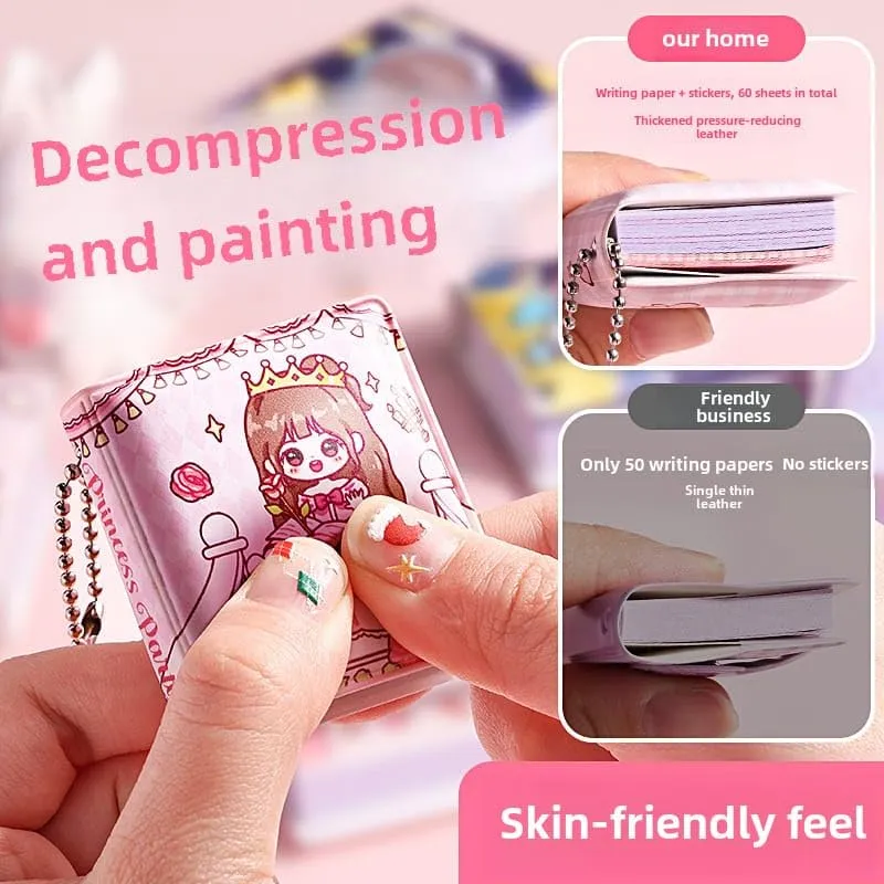 Mini Diary for Kids with Writable Paper and Decorative Stickers