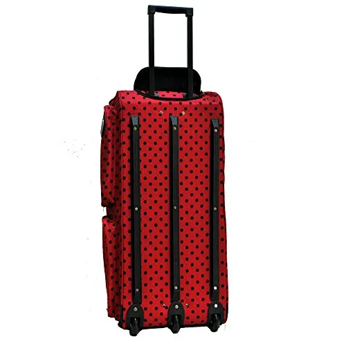 "E-Z Roll" 30" Fashionable Polka Dots Rolling Duffel Bag with 3 Colors (Red/Black Dots)