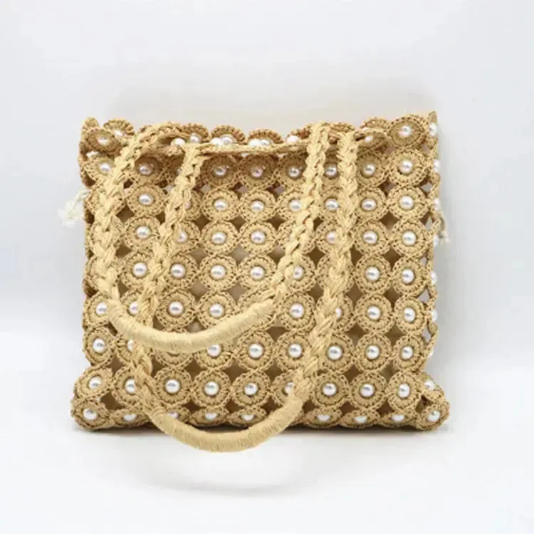 Stylish Woven Pearl Handbag