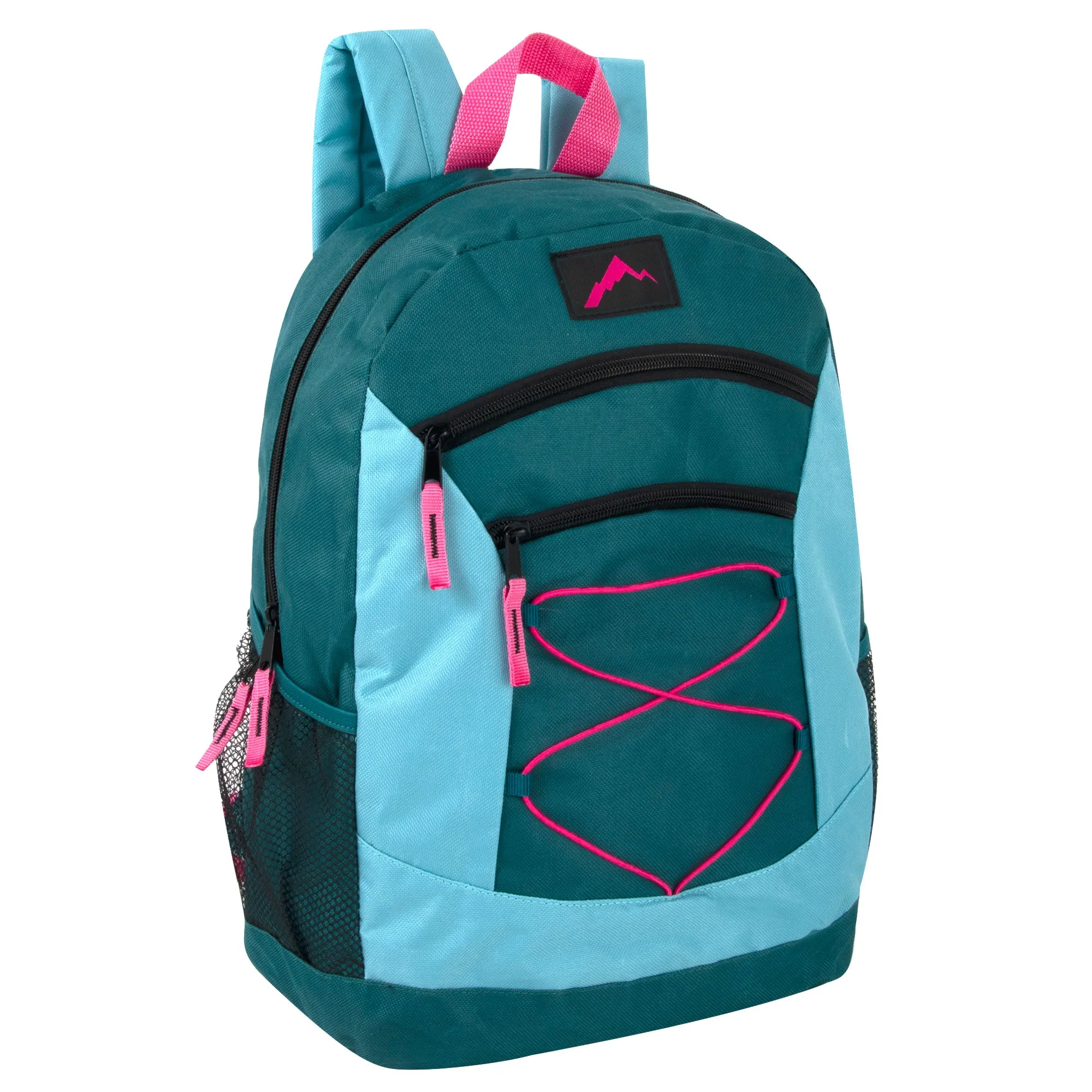 Wholesale 48cm Multi Pocket Bungee Backpack 25L Capacity - 4 Girls Colours