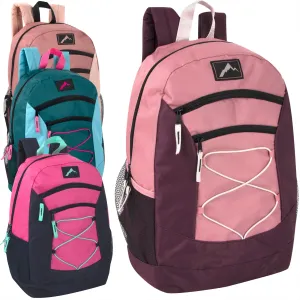 Wholesale 48cm Multi Pocket Bungee Backpack 25L Capacity - 4 Girls Colours