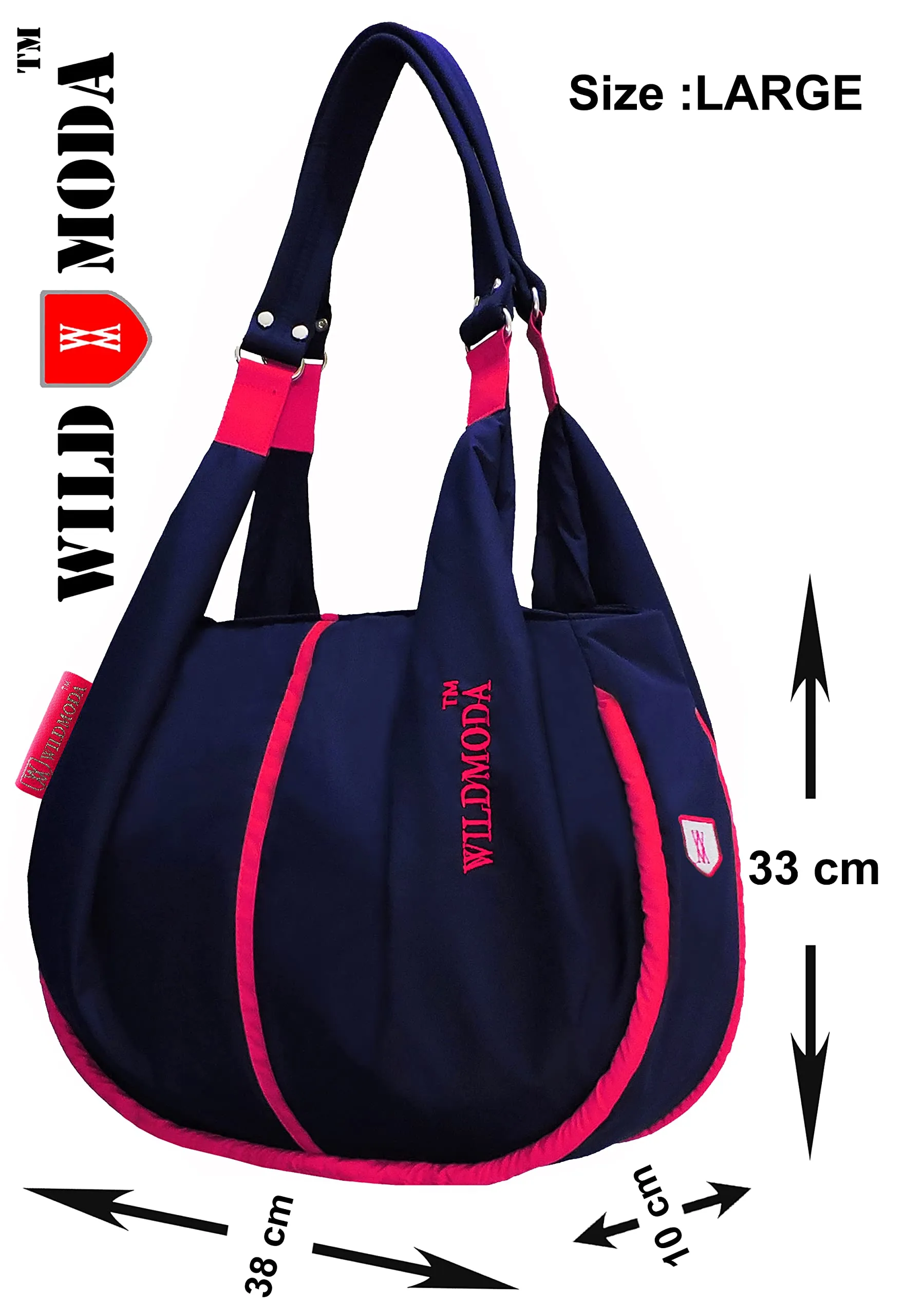 WILD MODA Women's Waterproof Shoulder Bag (Set of 1) (Blue & Pink)